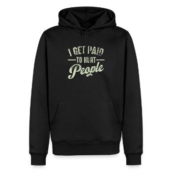 physiothérapeute - Sweat à capuche Premium bio Homme - noir - Devant - Nico (187cm)