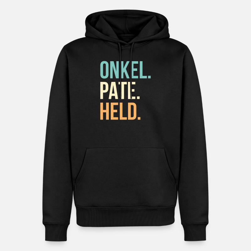Onkel Pate Held Geschenk - Männer Premium Bio Hoodie - Schwarz