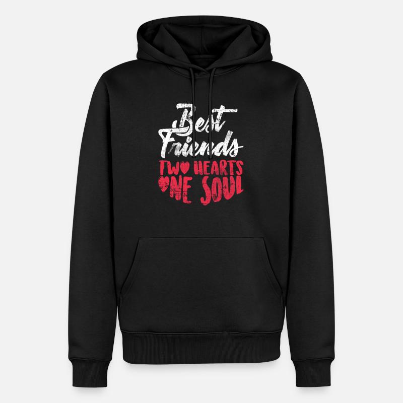 Beste Freunde - Männer Premium Bio Hoodie - Schwarz