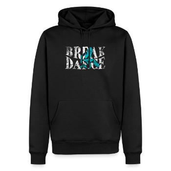 break dance - Sweat à capuche Premium bio Homme - noir - Devant - Nico (187cm)