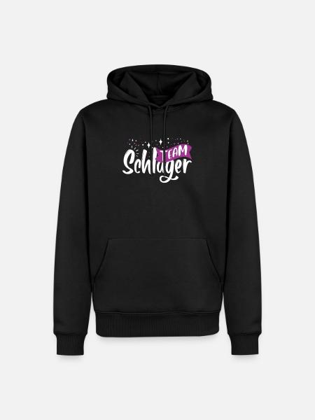 Team Schlager - Männer Premium Bio Hoodie - Schwarz