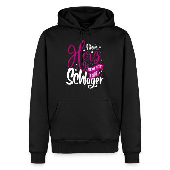 Mon cœur bat pour les hits - Schlager music - Sweat à capuche Premium bio Homme - noir - Devant - Nico (187cm)