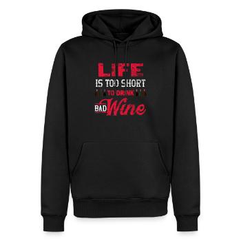 Wein - Männer Premium Bio Hoodie - Schwarz - Vorne - Nico (187cm)
