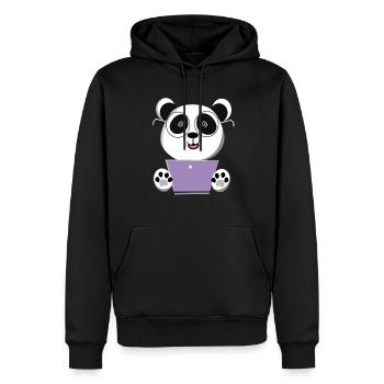Ordinateur panda - Sweat à capuche Premium bio Homme - noir - Devant - Nico (187cm)
