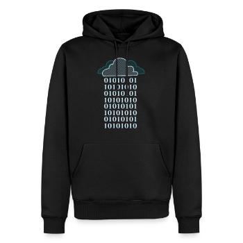 Cloud - Men’s Premium Organic Hoodie - black - Front - Nico (187cm)