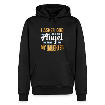 Vater und Tochter - Männer Premium Bio Hoodie - Schwarz - Vorne - Nico (187cm)