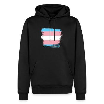 Transgender - Männer Premium Bio Hoodie - Schwarz - Vorne - Nico (187cm)