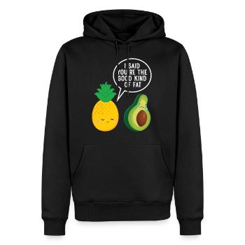 Cute Pineapple & Avocado | You're The Good Fat... - Sweat à capuche Premium bio Homme - noir - Devant - Nico (187cm)