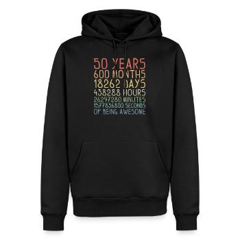 50 ans de cadeau d'anniversaire génial - Sweat à capuche Premium bio Homme - noir - Devant - Nico (187cm)