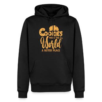 gâteau - Sweat à capuche Premium bio Homme - noir - Devant - Nico (187cm)