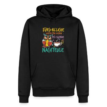 Fürsorgliche Pflegende Kaffeetrinkende Nachteule - Männer Premium Bio Hoodie - Schwarz - Vorne - Nico (187cm)