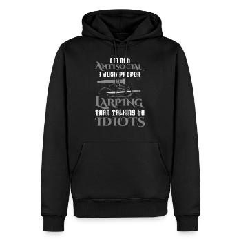 Action en direct - Sweat à capuche Premium bio Homme - noir - Devant - Nico (187cm)