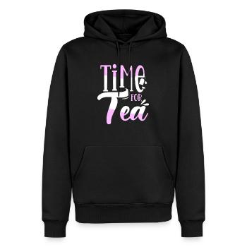 Tee - Männer Premium Bio Hoodie - Schwarz - Vorne - Nico (187cm)