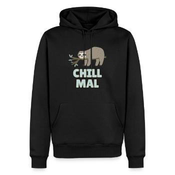 Sloth - Chill Mal - Men’s Premium Organic Hoodie - black - Front - Nico (187cm)