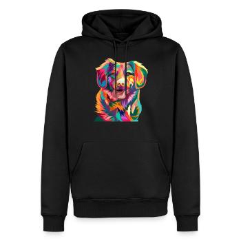 Chien artistique race de chien - Sweat à capuche Premium bio Homme - noir - Devant - Nico (187cm)