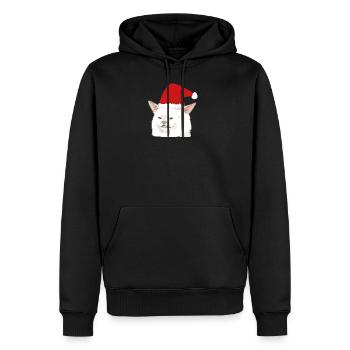 Smudge the Cat Woman Yelling at a Cat Christmas 02 - Sweat à capuche Premium bio Homme - noir - Devant - Nico (187cm)