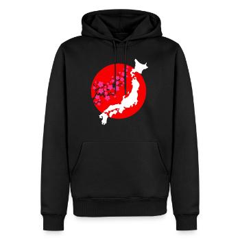 Japon - Sweat à capuche Premium bio Homme - noir - Devant - Nico (187cm)