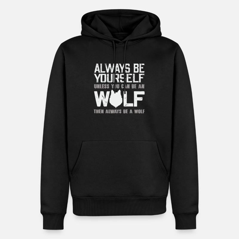 Wolf - Sweat à capuche Premium bio Homme - noir