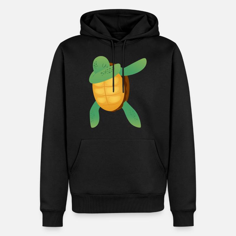 Turtle Dab Dance - Männer Premium Bio Hoodie - Schwarz