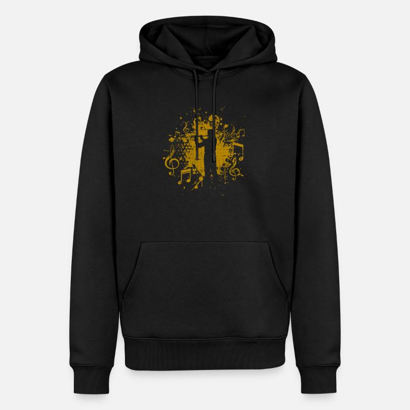 Querflöte - Männer Premium Bio Hoodie - Schwarz