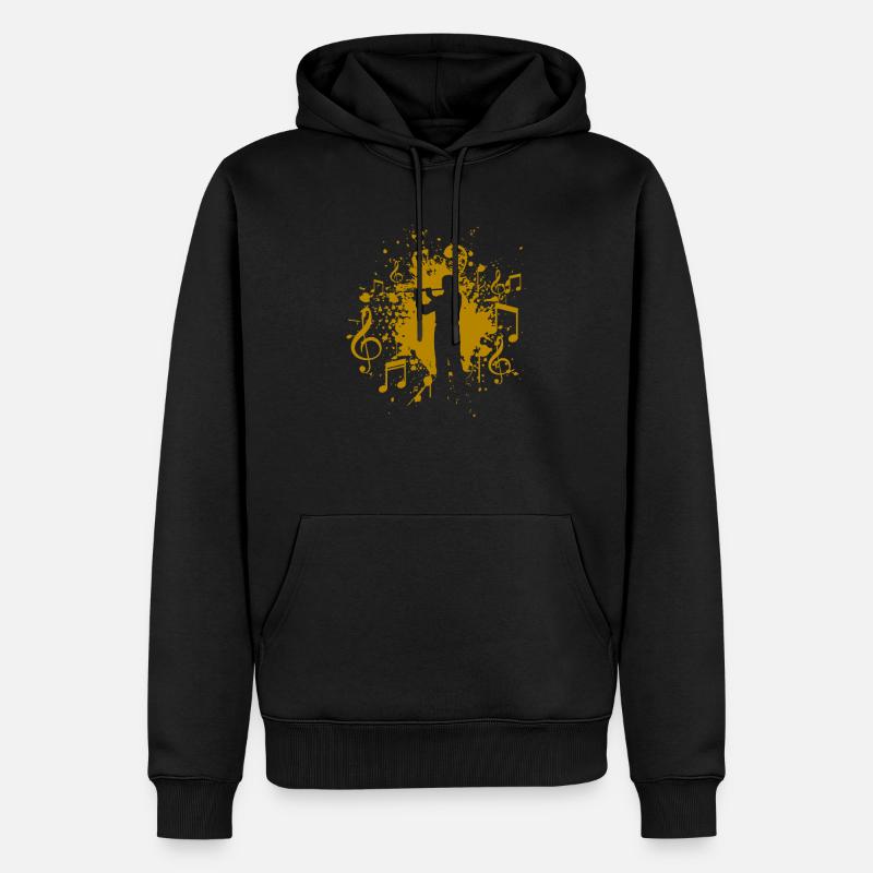 Querflöte - Männer Premium Bio Hoodie - Schwarz