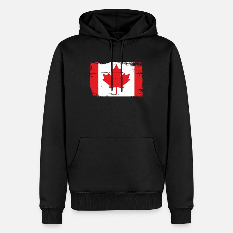 Drapeau du Canada - Sweat à capuche Premium bio Homme - noir
