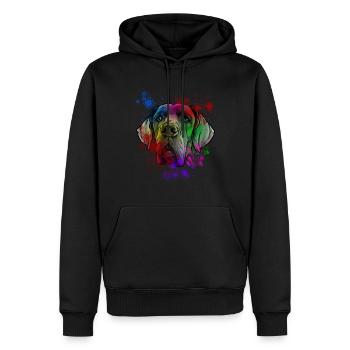 Chien de dogue allemand - Sweat à capuche Premium bio Homme - noir - Devant - Nico (187cm)