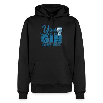 Gin - Männer Premium Bio Hoodie - Schwarz - Vorne - Nico (187cm)