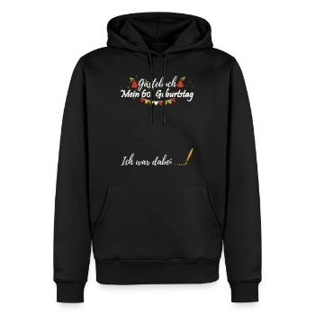 Livre d'or 60ème anniversaire - Sweat à capuche Premium bio Homme - noir - Devant - Nico (187cm)