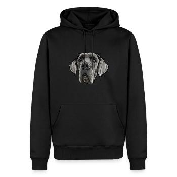 Deutsche Dogge Hund - Männer Premium Bio Hoodie - Schwarz - Vorne - Nico (187cm)