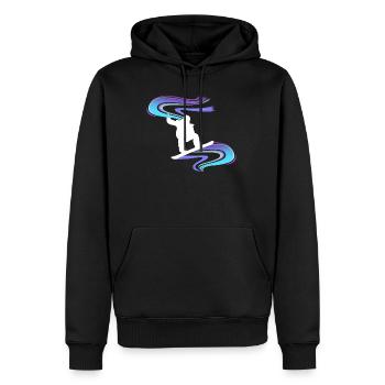 Snowboard Snowboarder Wirbel Weiß - Männer Premium Bio Hoodie - Schwarz - Vorne - Nico (187cm)