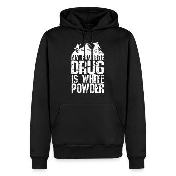 Snowboard Snowboarder Powder Blanc - Sweat à capuche Premium bio Homme - noir - Devant - Nico (187cm)