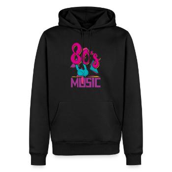 80er Jahre Musik - Männer Premium Bio Hoodie - Schwarz - Vorne - Nico (187cm)