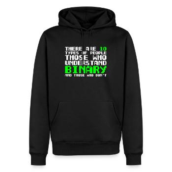 Il existe deux types de programmeurs binaires de personnes - Sweat à capuche Premium bio Homme - noir - Devant - Nico (187cm)