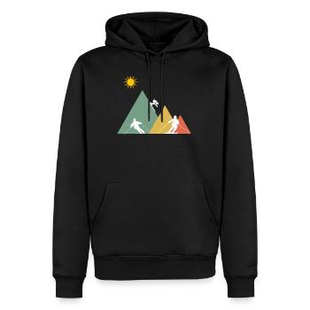 Ski Ski Sports d'hiver Coloré - Sweat à capuche Premium bio Homme - noir - Devant - Nico (187cm)