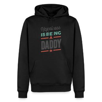 Le bonheur, c'est être papa - Cadeau Père Grand-père - Sweat à capuche Premium bio Homme - noir - Devant - Nico (187cm)