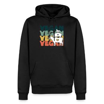 Vegan Veganer Veganerin Hippie - Männer Premium Bio Hoodie - Schwarz - Vorne - Nico (187cm)