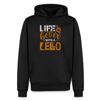 Cello - Männer Premium Bio Hoodie - Schwarz - Vorne - Nico (187cm)