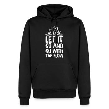 Yoga Meditation Spiritualität Flow Weiß - Männer Premium Bio Hoodie - Schwarz - Vorne - Nico (187cm)