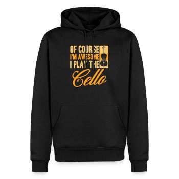Cello - Männer Premium Bio Hoodie - Schwarz - Vorne - Nico (187cm)
