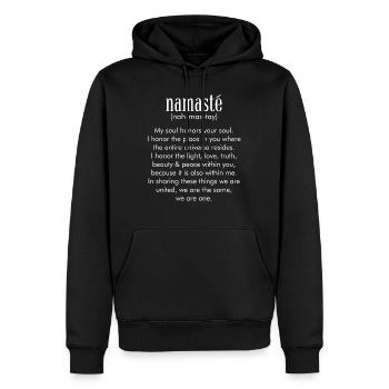 Yoga Méditation Spiritualité Namaste Blanc - Sweat à capuche Premium bio Homme - noir - Devant - Nico (187cm)
