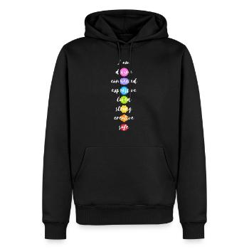 Yoga Méditation Spiritualité Chakra - Sweat à capuche Premium bio Homme - noir - Devant - Nico (187cm)