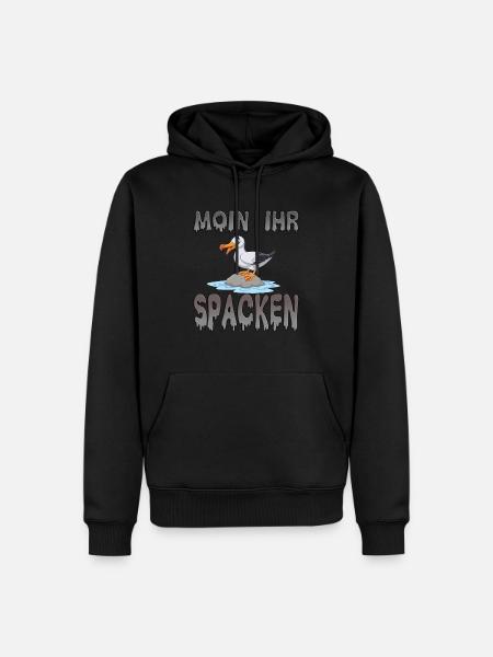 Moin Ihr Spacken - Möwe Geschenk - Männer Premium Bio Hoodie - Schwarz