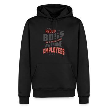 Ich bin ein stolzer Boss von tollen Angestellten - Männer Premium Bio Hoodie - Schwarz - Vorne - Nico (187cm)