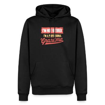 grand-mère - Sweat à capuche Premium bio Homme - noir - Devant - Nico (187cm)