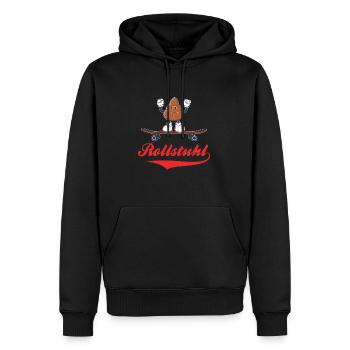 Rollstuhl Skateboard - Männer Premium Bio Hoodie - Schwarz - Vorne - Nico (187cm)