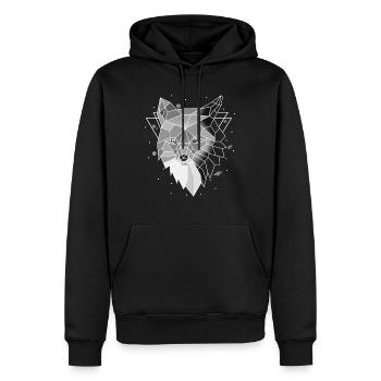 Polygon Wolf - Männer Premium Bio Hoodie - Schwarz - Vorne - Nico (187cm)