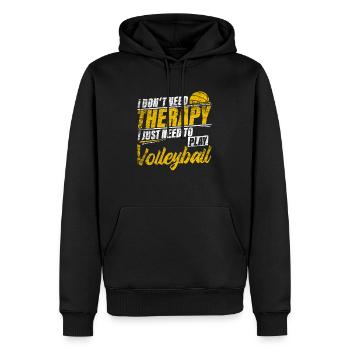 volley-ball - Sweat à capuche Premium bio Homme - noir - Devant - Nico (187cm)