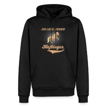 Haflinger Pferde Pferd Ich Liebe Meinen Haflinger - Männer Premium Bio Hoodie - Schwarz - Vorne - Nico (187cm)