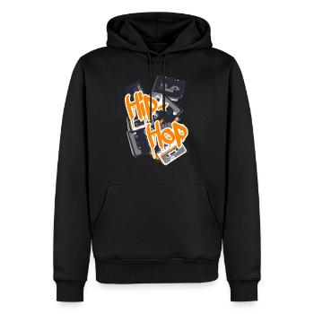Retro Hip Hop graffiti Kassetten - Männer Premium Bio Hoodie - Schwarz - Vorne - Nico (187cm)